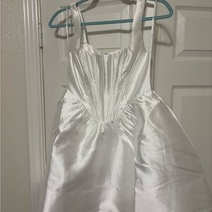 Lulu's Shimmering White Formal Kids Dress